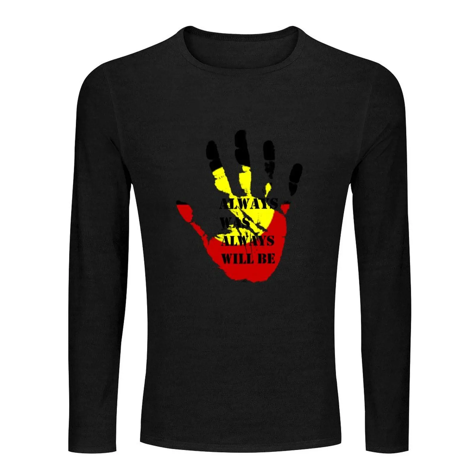 Aboriginal Australia Distressed Flag Hand Long T-Shirt blank t shirts t-shirts man plain t-shirt graphic t shirts t shirt men