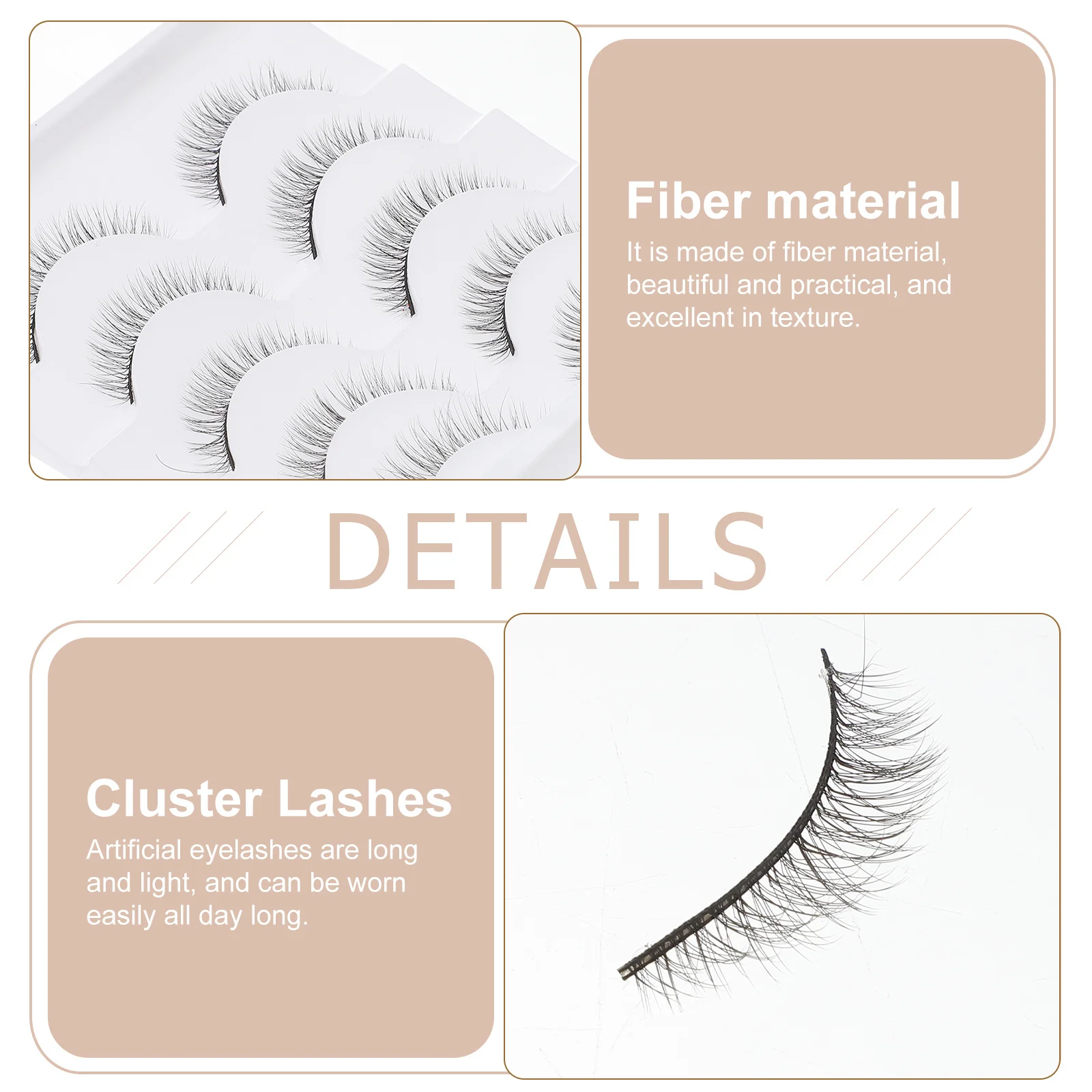 

5Pairs 3D Chemical Fiber Fake Eyelashes Natural Style Perfect Makeup Eye Beauty False Lashes Eyelashes
