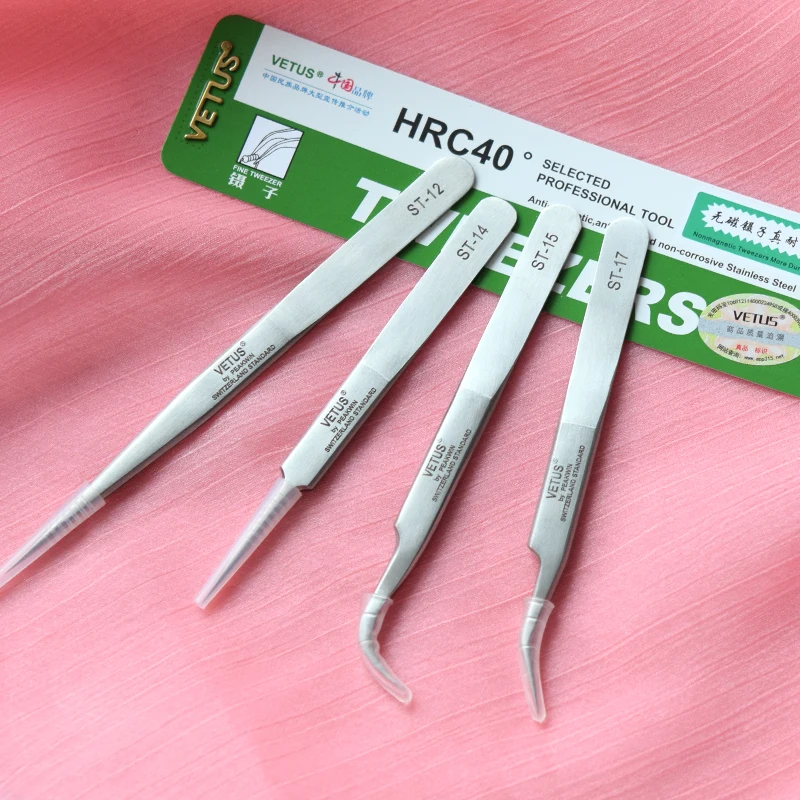ST-Tweezers High Quality Stainless Steel Material Non-Slip Grip Tweezers Head Protective Cover