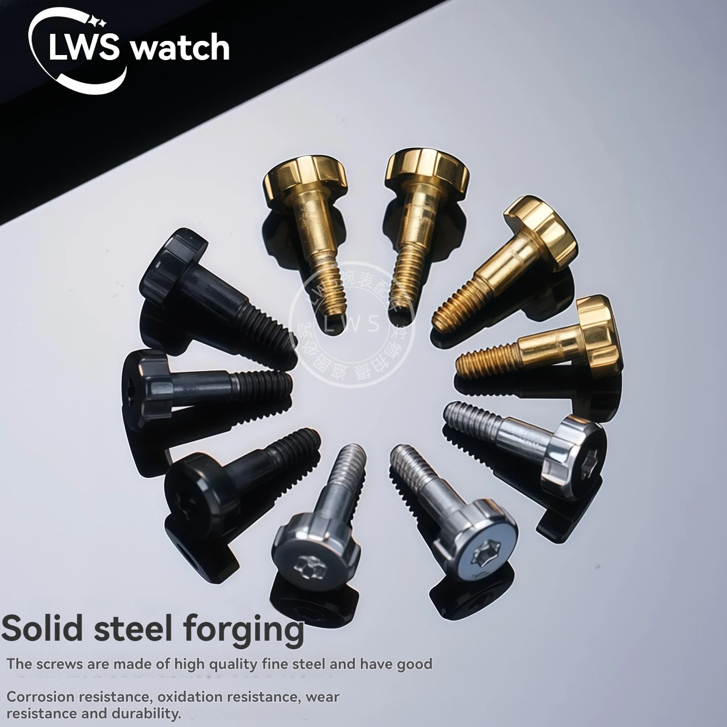 مسامير ساعة لسلسلة G-SHOCK Casio MTG-B3000 MTG B3000 ومسمار أمامي مزخرف وصواميل للرجال فضي وذهبي وأسود #3