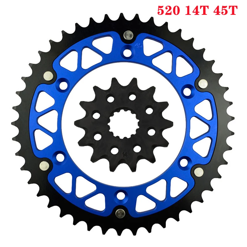 ضرس أمامي وخلفي للدراجة النارية 520 14T 45T-52T لياماها WR450FR YZ450FV WR250Z YZ250L WR400FL YZ400FL WR426FM YZ426 YZ450FT