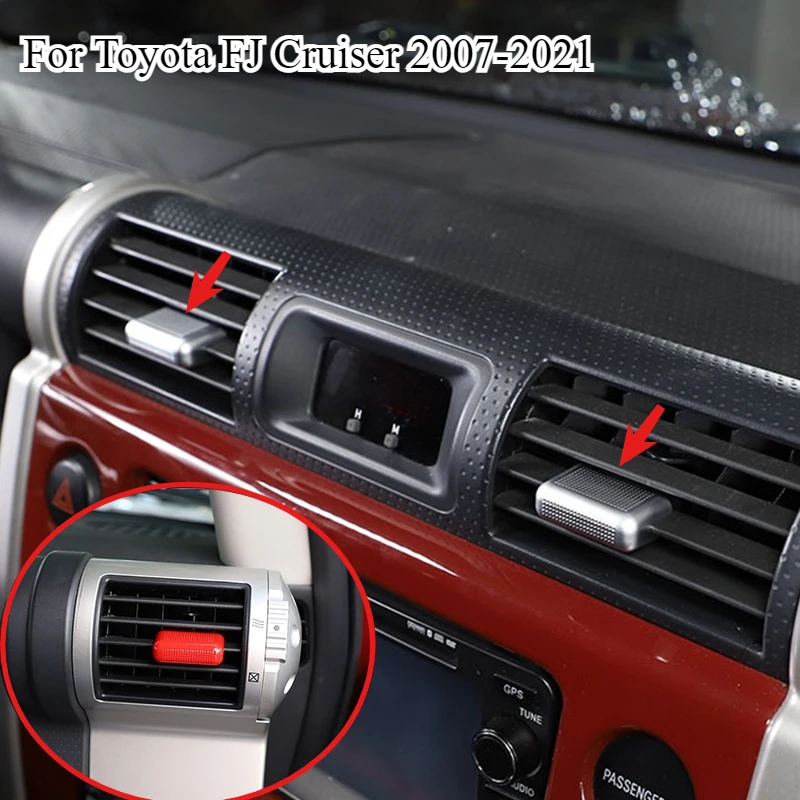 

For Toyota FJ Cruiser 2007-2021 ABS Red Car Front Row Air Outlet Adjusting Rod Cover Trim Stickers Interior Car Accessories