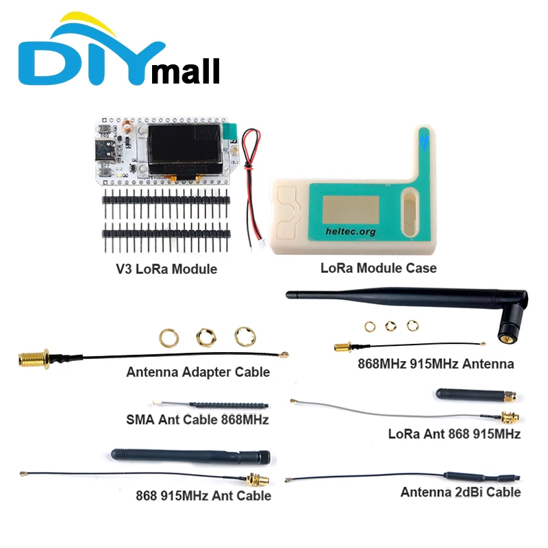 2セット-096インチ-lora32-v3-開発ボード-oledディスプレイ-sx1262-esp32-s3fn8チップ-5dbi-868-915mhz-アンテナ-メッシュタシック対応