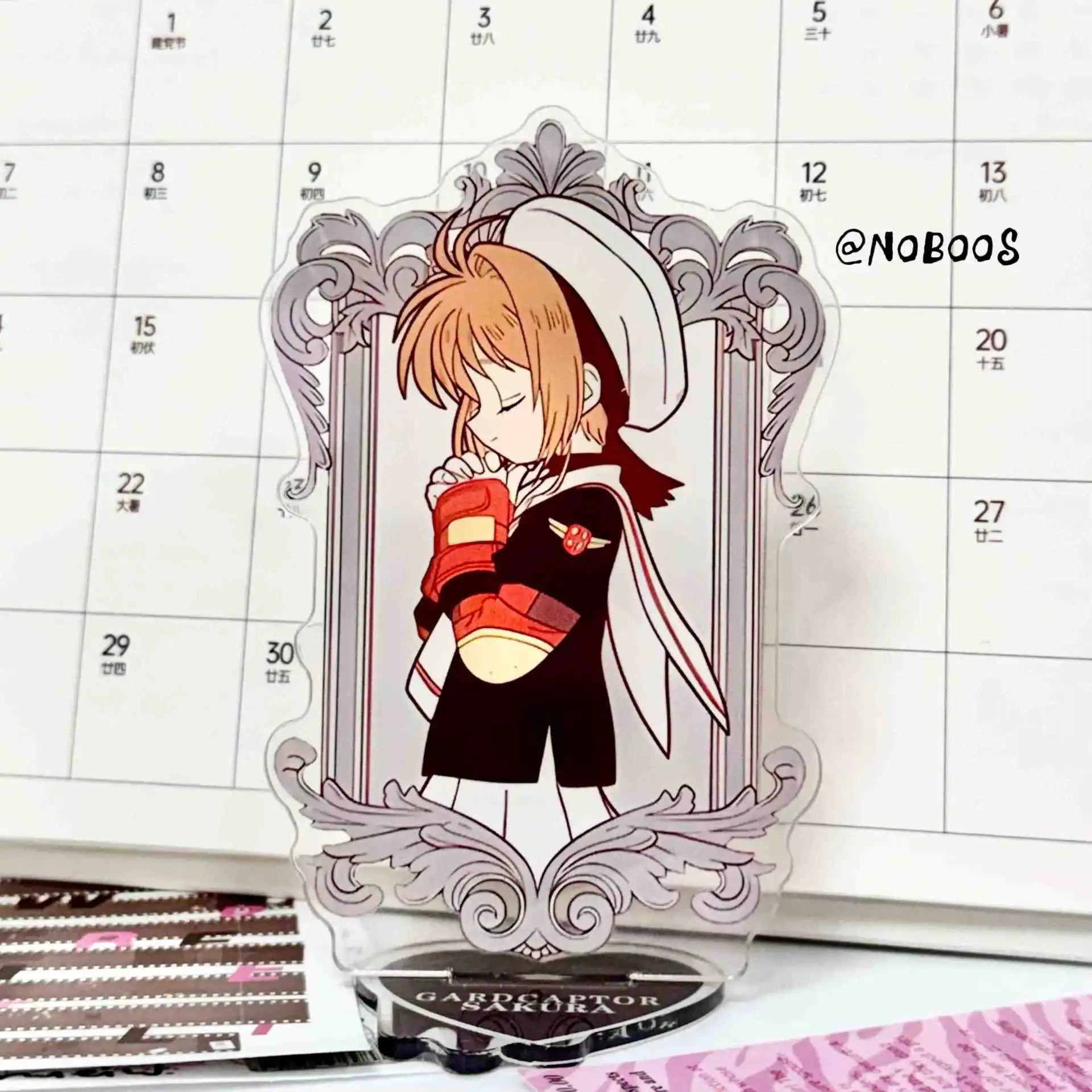 Captor de carte animé Kinomoto SAKURA LI SYAORAN kawaii, 15CM, support en acrylique, modèle sur pied, jouets, ornements, cadeaux