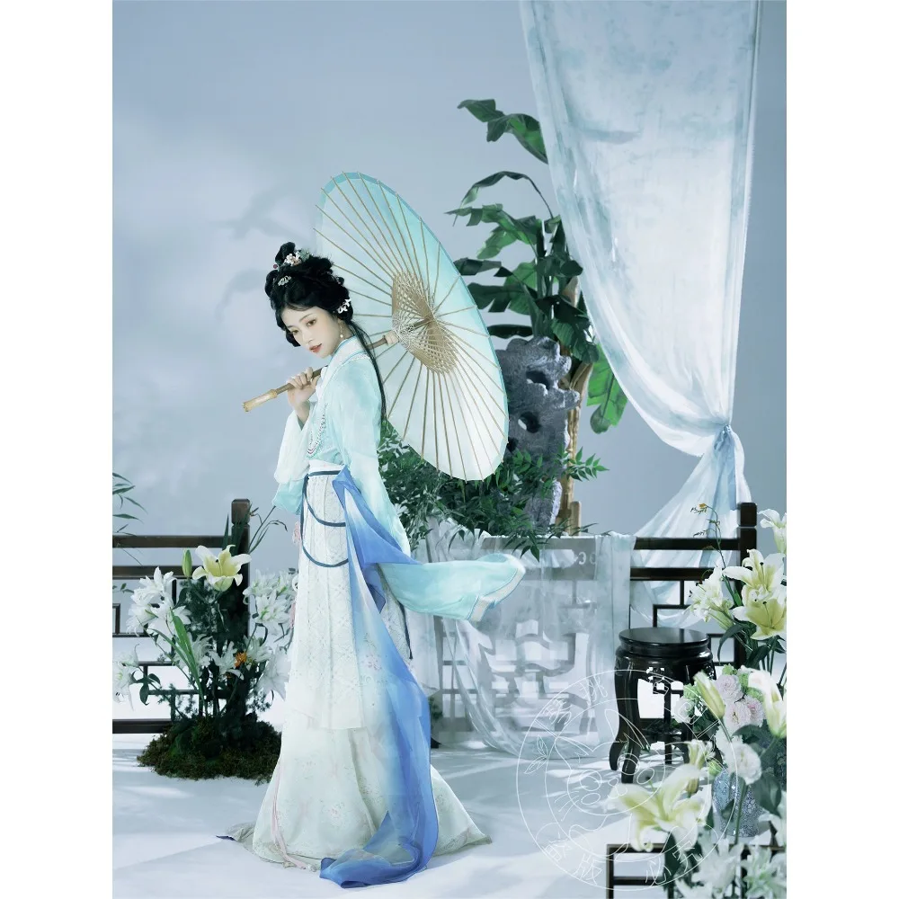 

Song Style Hanfu Set, Short Shirt & Broken Skirt, Spring Summer Daily