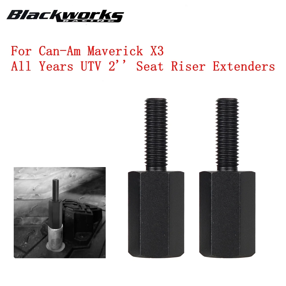 

Aluminum 2x Seat Lift Up Riser Brackets Mounts Bushings Screws Kit For Can-Am Maverick X3 All Years UTV 2'' Seat Riser Extenders