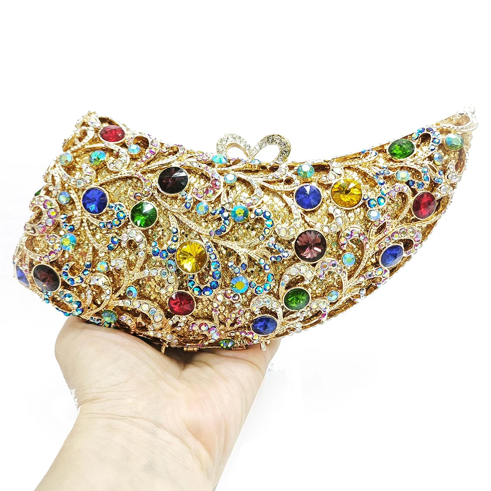 

Роскошные вечерние сумочки-клатчи WHTUOHENG с цветными кристаллами и стразами, свадебные сумочки для невесты, сумочки для выпускного вечера