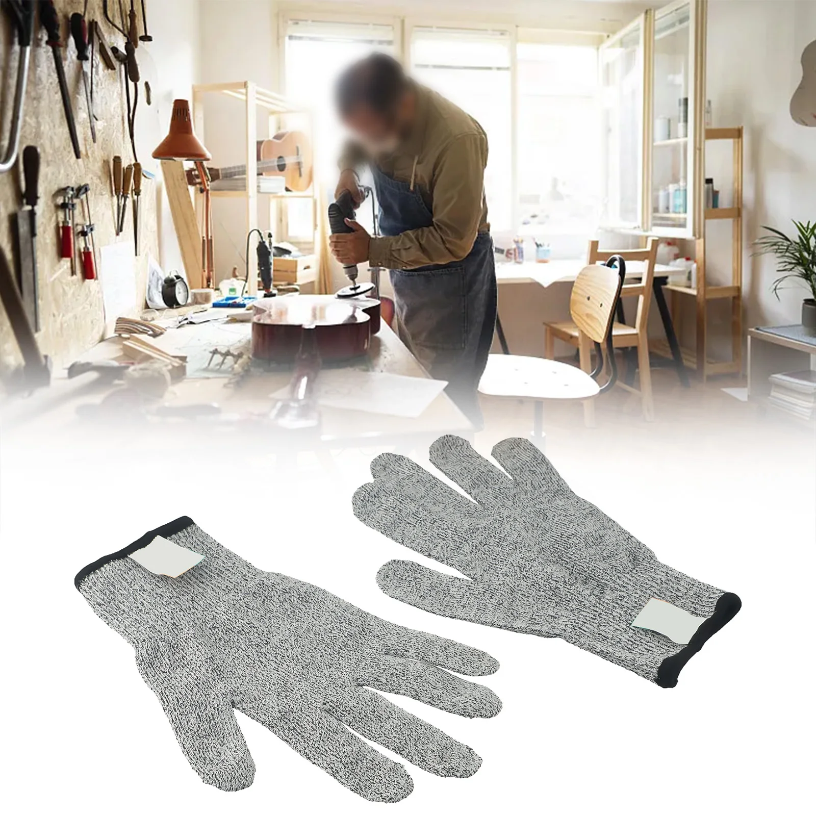 Cut-proof Cut Resistant Gloves Cut-resistant Gloves HPPE Hemp Gray High Protection Protective High Quality New