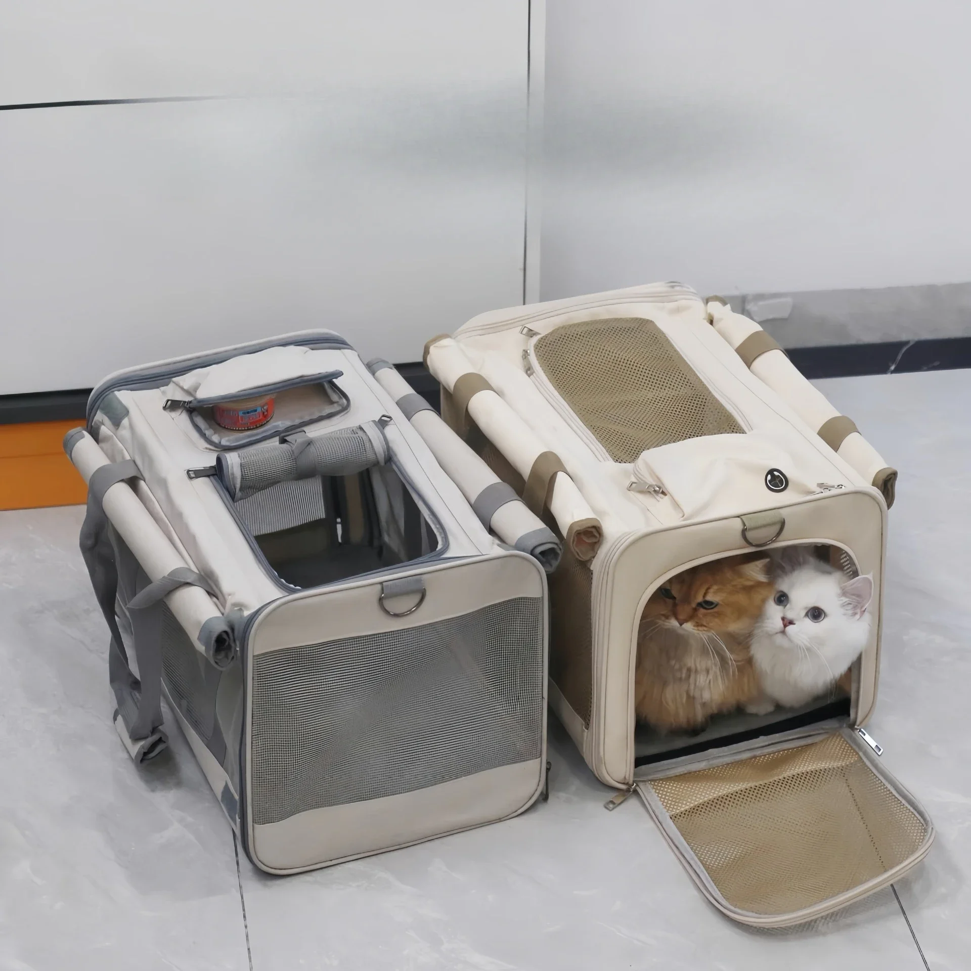 대형 휴대 가방이있는 고양이 캐리어 애완 동물 가방 통기성 애완 동물 캐리어 고양이 배낭 가방 고양이 운송 작은 동물 애완 동물 케이지