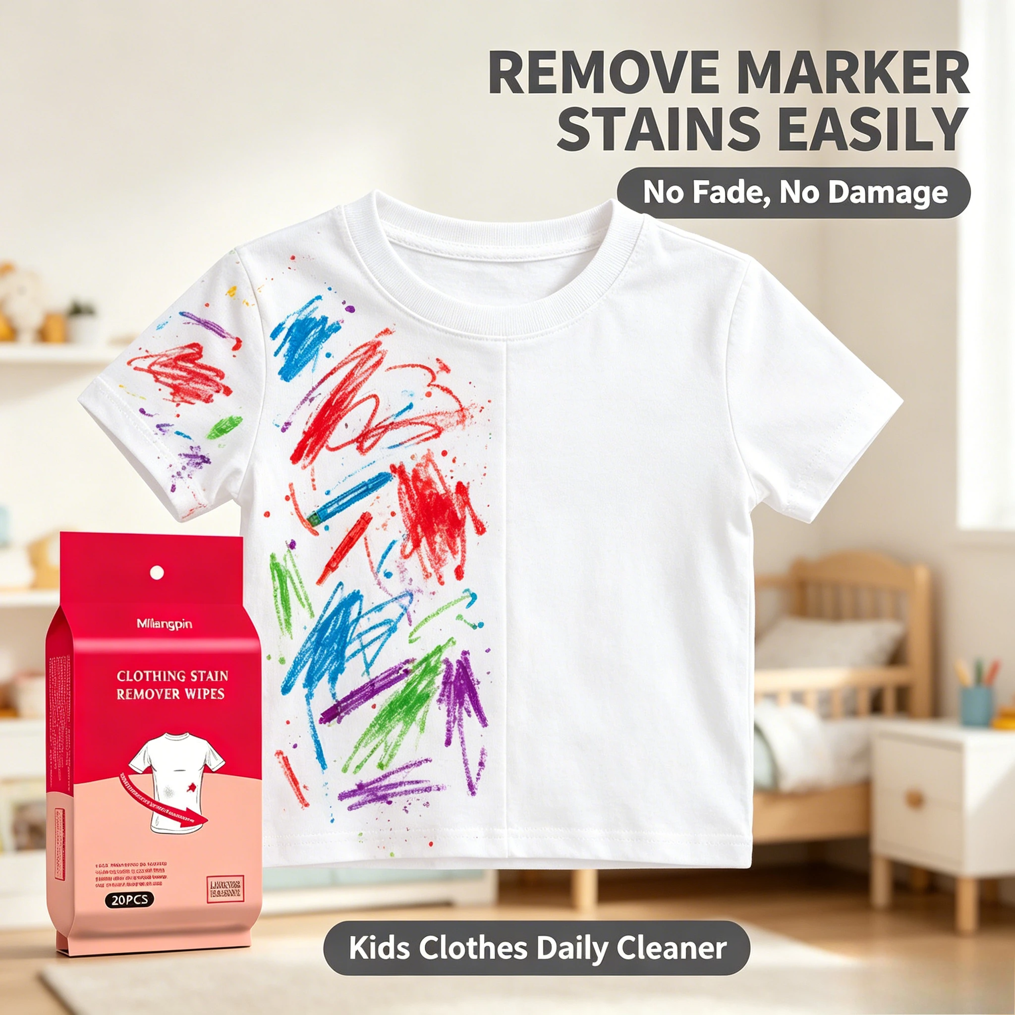 Essential Travel Clothing Stain Remover Wipes; Individually Wrapped; Portable Storage; Emergency for Clothing Oil Stains.