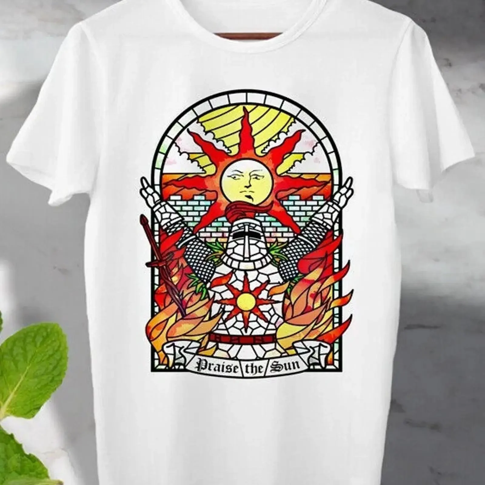Praise The Sun Tarot Card Dark Souls Thank God Online Gaming T Shirt Top  vintage Washed graphic Soft Comfortable streetwear