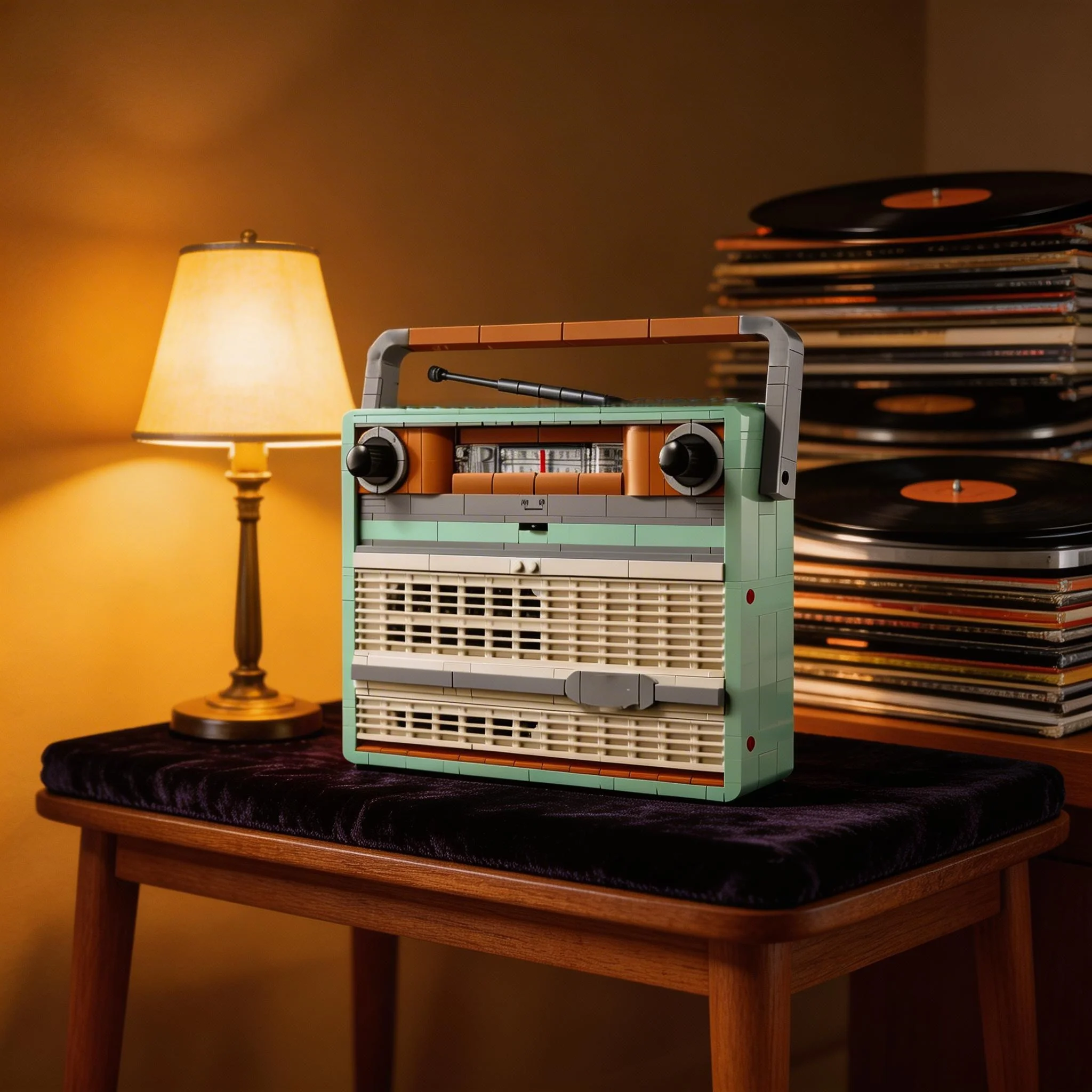 

Новый ретро-радиоприемник мятно-зеленого цвета, креативный пластиковый конструктор-головоломка, подарок на Рождество своими руками