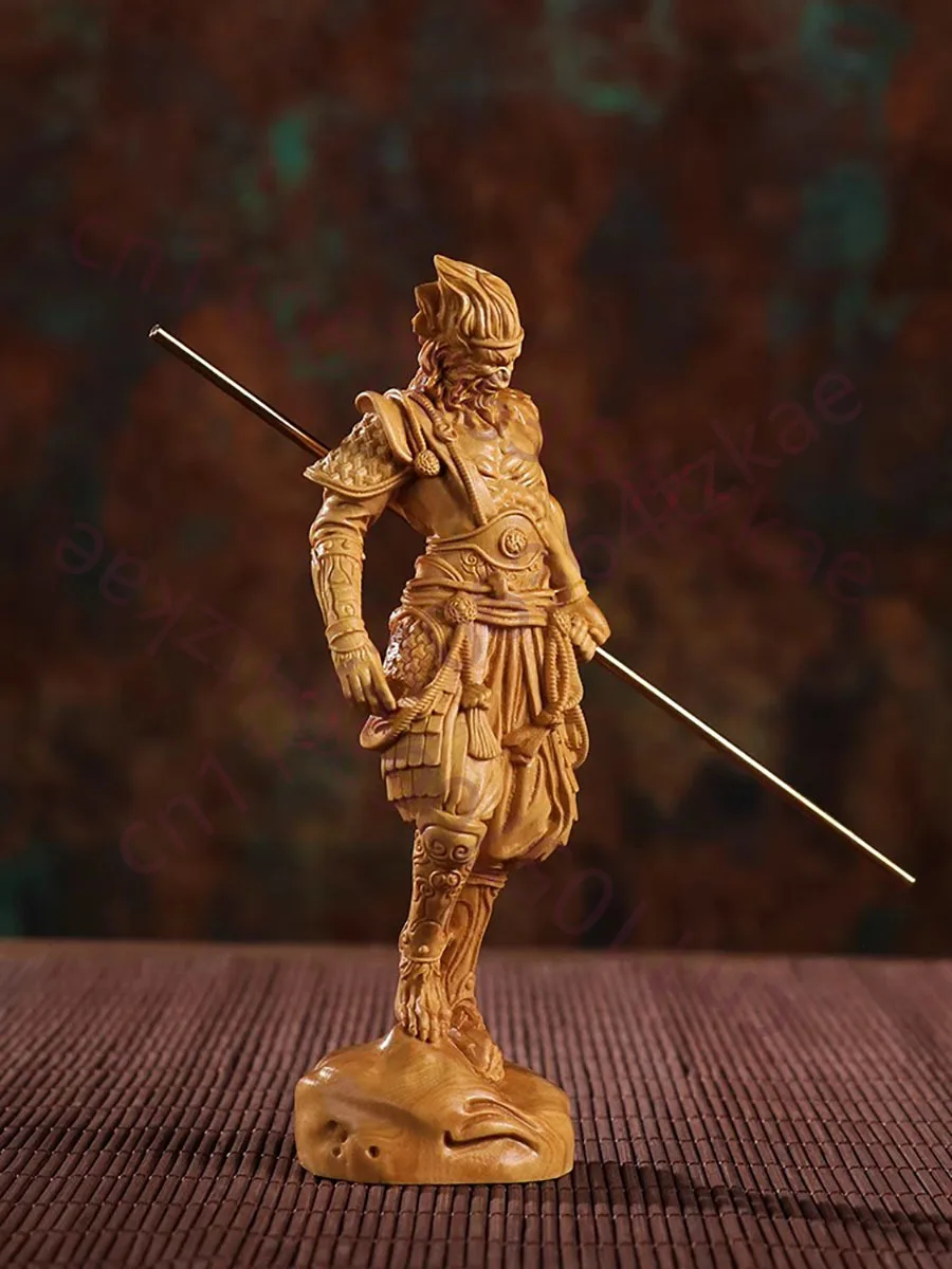 

Статуэтка Бу́да-обезьяны Сунь Укуна из натурального массива дерева, мифическая обезьяна, статуя для дома, комнаты, офиса, фэн-шуй