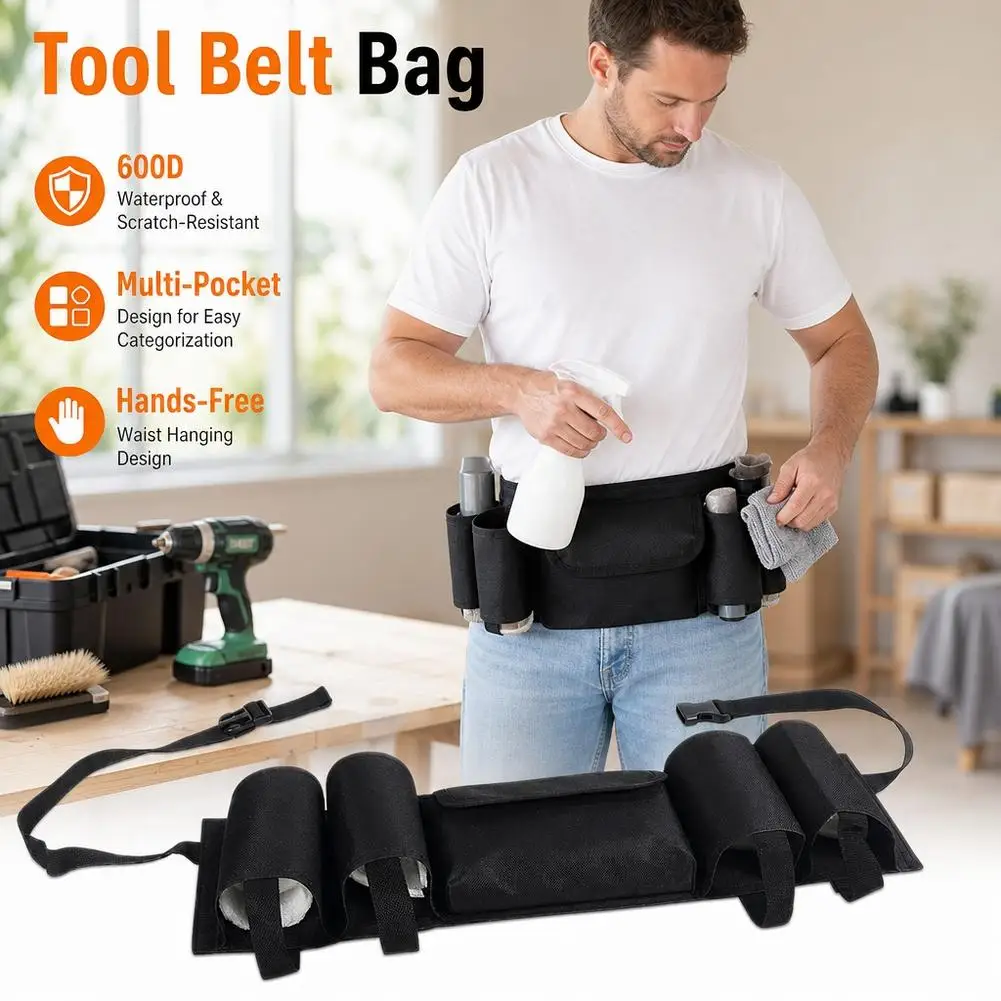 Multi-Function Tool Storage Waist Bag Multiple Pockets Holder For Outdoor Woodworking Spray Painting Tool