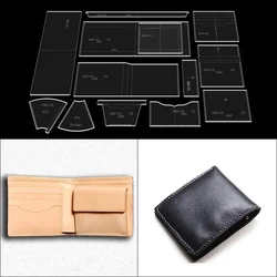 YOMDID Business Wallet Handmade Leather Stencils DIY Short Wallet Acrylic Template Leather Tools Mould Leathercraft Supplies