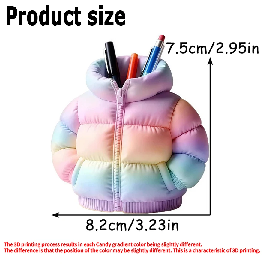 3D Puffer Jacket Shape Pen Holders,Cute Creative Stand-Up Storage Pen Pouch for Desk & Office image 4