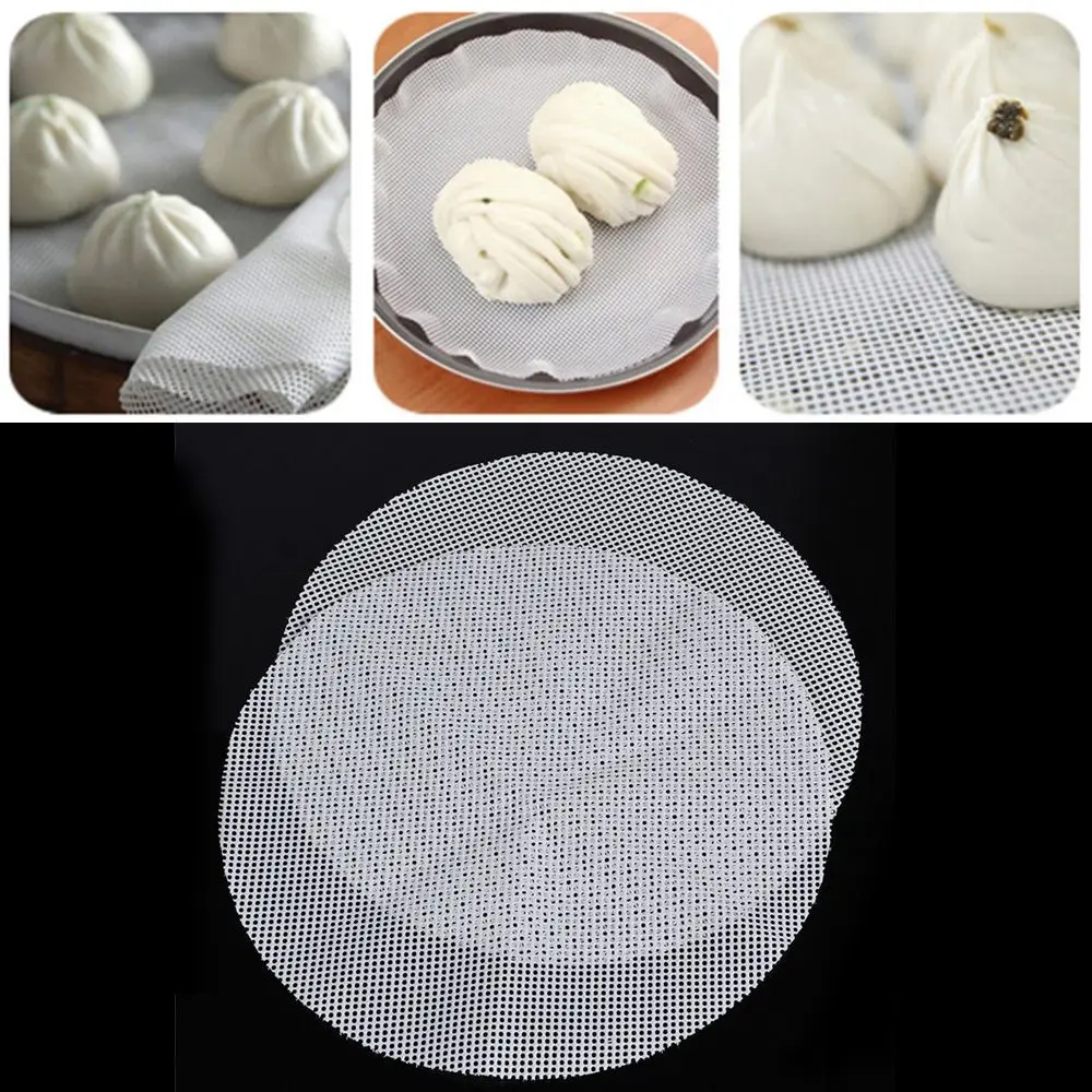 Non-Stick White Silicone Steamer Pad Dim Sum Paper Restaurant Steamers Mat Cooking Tools Kitchen Accessories