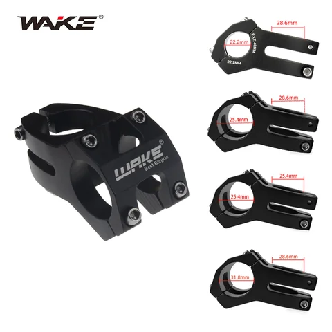 Wake Mountain Road Bike Accessori per biciclette Attacco manubrio Attacco manubrio corto da discesa 22.2/25.4/31.8mm Lega di alluminio MTB BMX Ciclismo