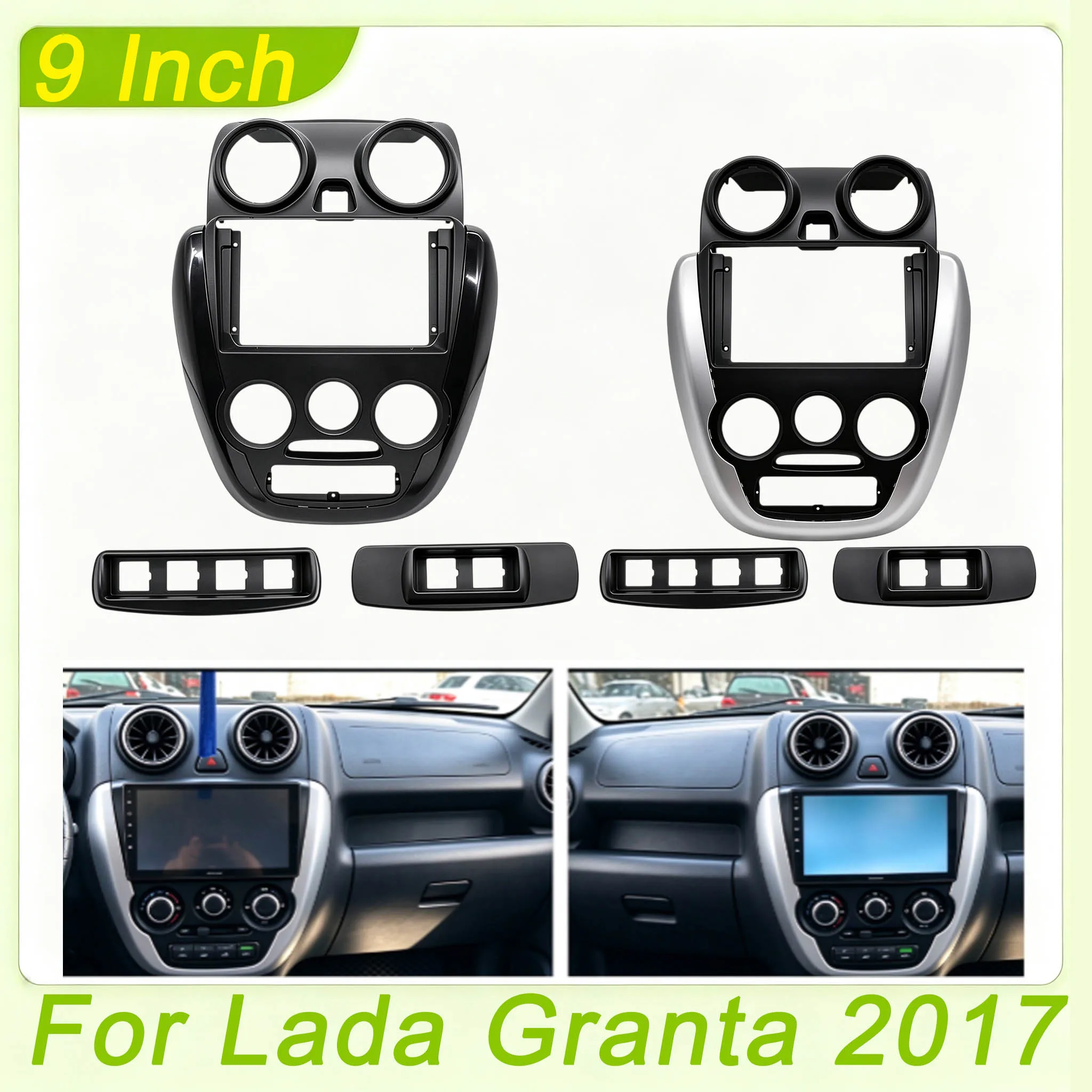 For Lada Granta 2017 9 Inch Car Radio Fascia Dashboard Installation Trim Frame Stereo Panel