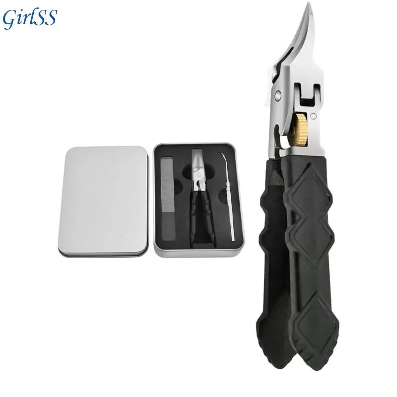 

Портативные кусачки для ногтей изогнутой формы, включая футляр для удобной переноски и безопасной обрезки ногтей в любом месте