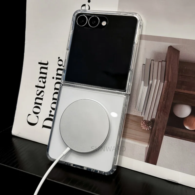 Magsafe Magnetische Transparente Acryl-Handyhülle für Samsung Galaxy Z Fold Flip 3 4 5 6 7 8 Ultra Stoßfeste Schutzhülle Fundas – Detail 5