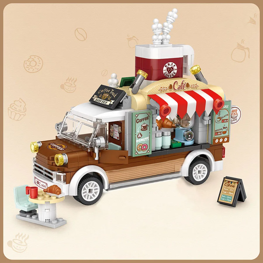 شارع عرض المدينة عرض نموذج اللبنات بناء اللعب البسيطة الإبداعية ديكور المنزل الحلي هدايا عيد الميلاد عطلة الأطفال #2