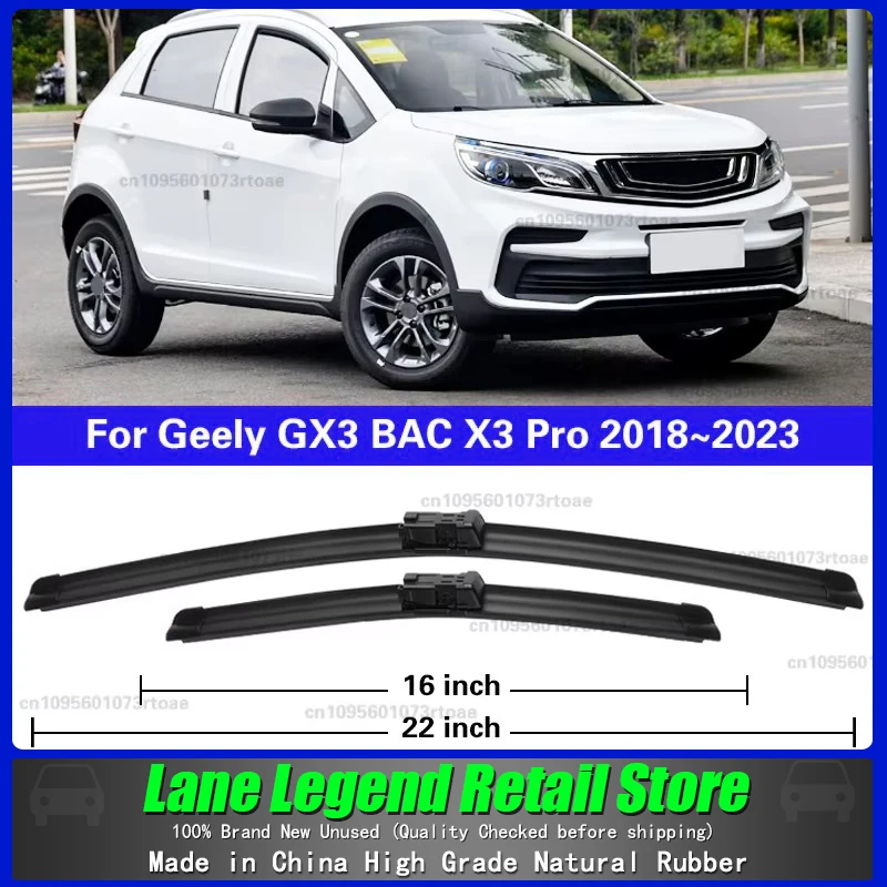 

For Geely GX3 BAC X3 Pro 2018 - 2023 Front Wiper Blades Cleaning Window Windshield Windscreen Brushes Car Accessories 22"+16"