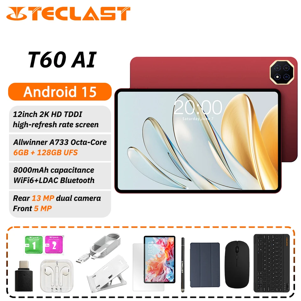 Teclast T60 AI Tablet Allwinner A733 Octa-Core 12inch 2K HD TDDI
