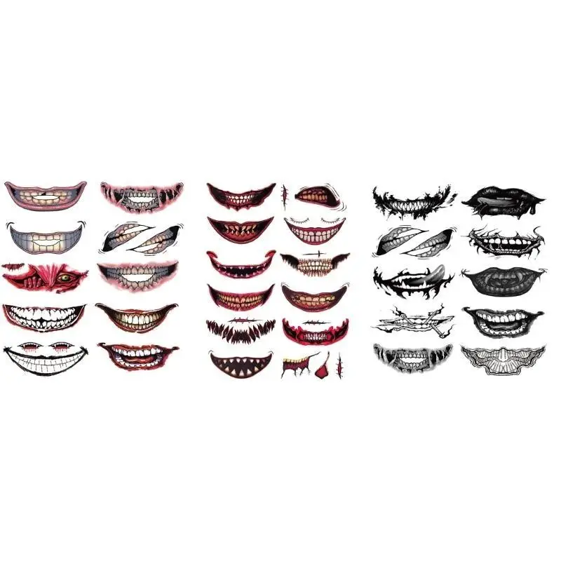 39BD 1SET HALLOWEEN TEMPORARIO TATTOOTO, HORROr FINCIVI BUNCHIE, ASSSOTTO TAWATO ADATTO ALLOUTO HALLOWEEN TEMA TEMA