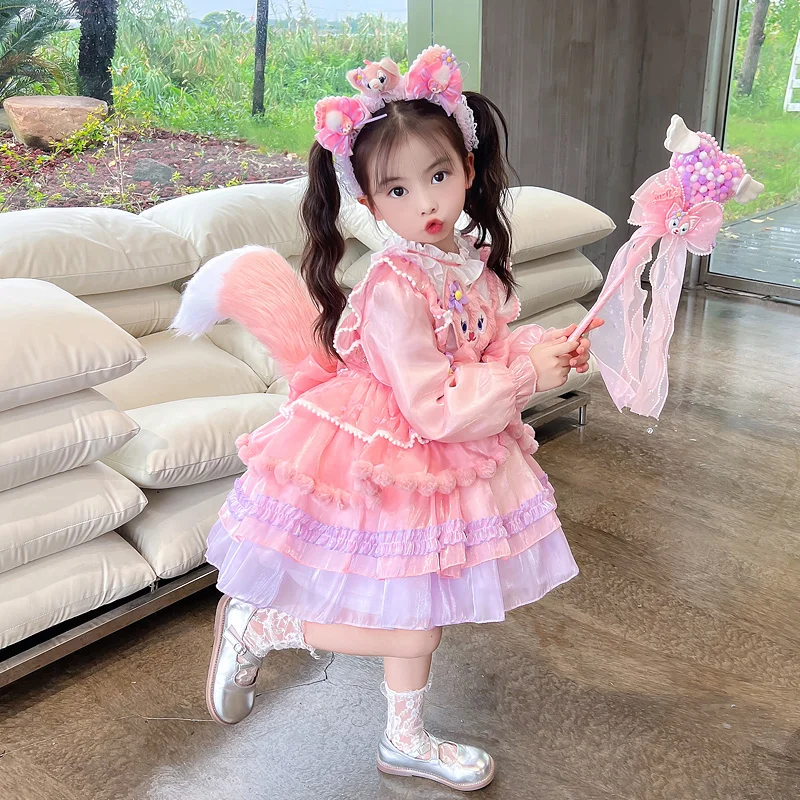 

Linabell Cosplay Princess Dress Lolita Christmas High Quality Children's Costume Embroidery Dresses Puffy Skirt Dress Xmas Gift