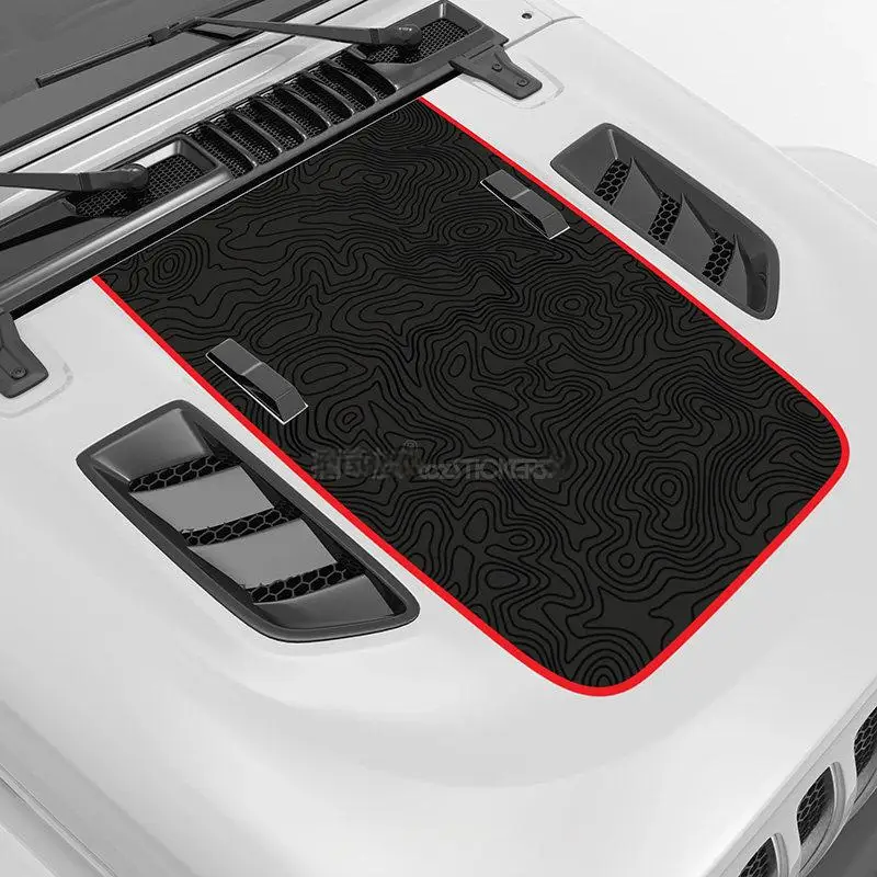 Car Hood Sticker Decal for Jeep Wrangler JL, Personalized Body Side Stripe Graphics, Exterior Decoration Wrap