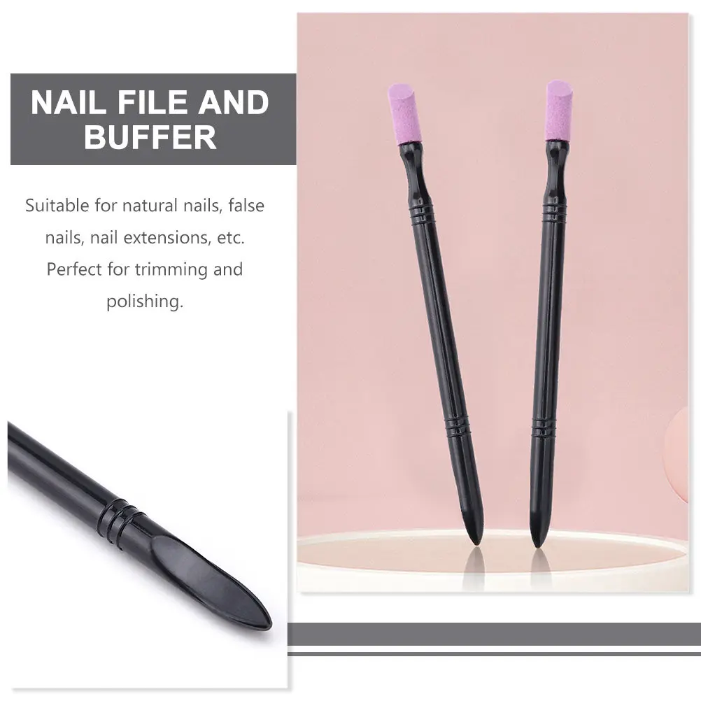 10Pcs Nail File Stone Buffers Strong Abrasion Resistance Sanding Sticks for Natural False Nails Manicure Pedicure Cuticle