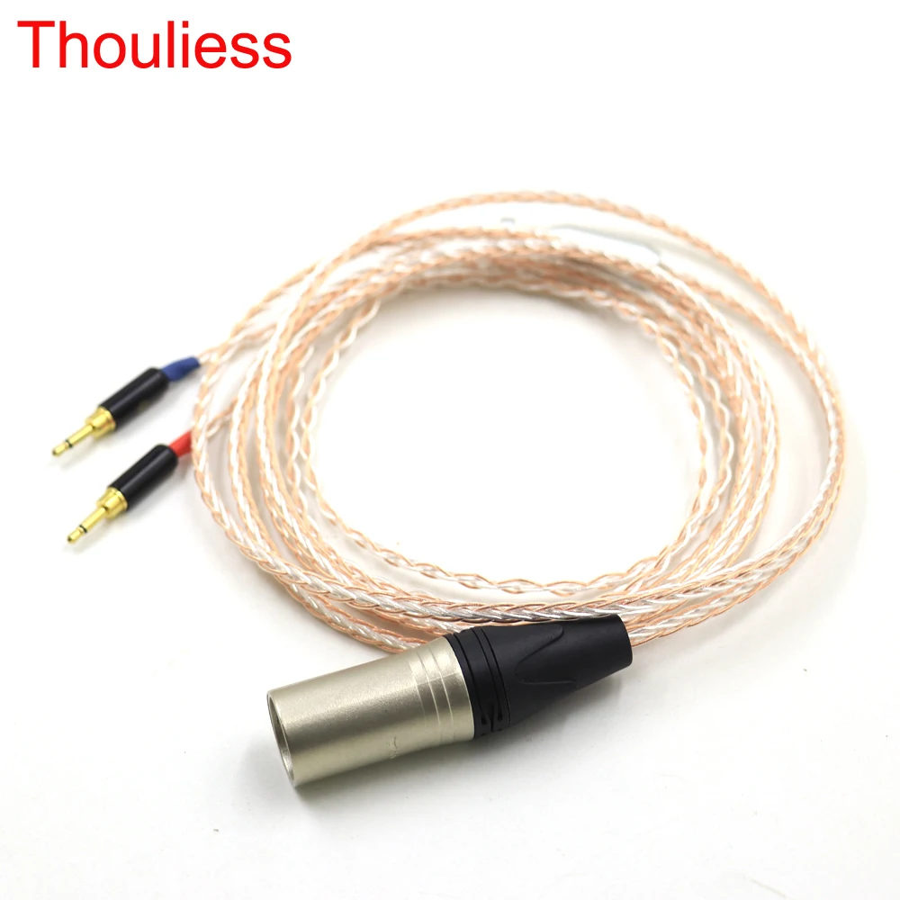 8 Core Copper Silver Braided Headphone Upgrade Cable For Sonus Faber PRYMA Sivga Oriole SV021 1MORE H1707 Monolith M1060C