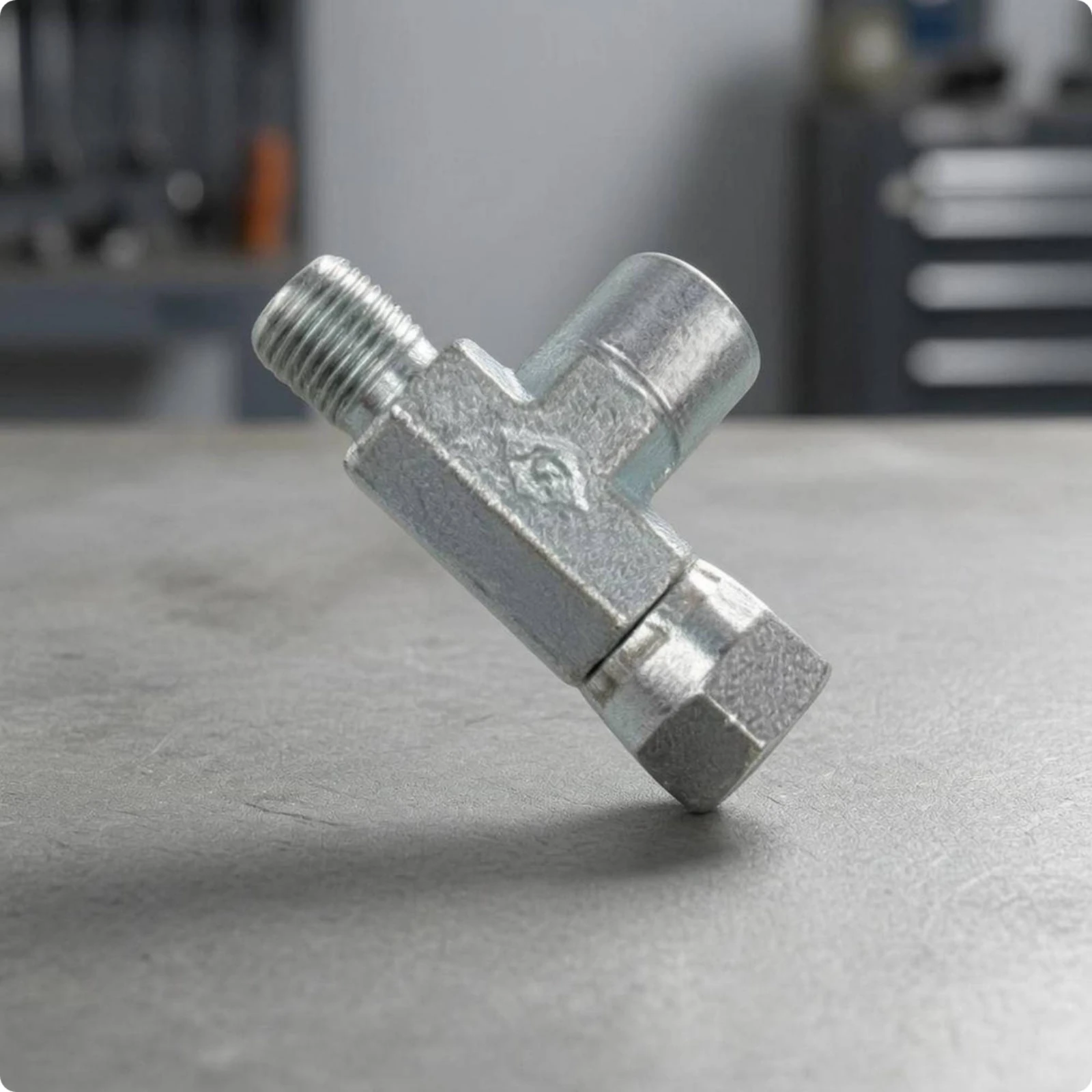 Hydraulic Pressure Gauge Tee Fitting Silver Metal Airless Spray Machine Fitting Industrial Hardware Threaded Male End