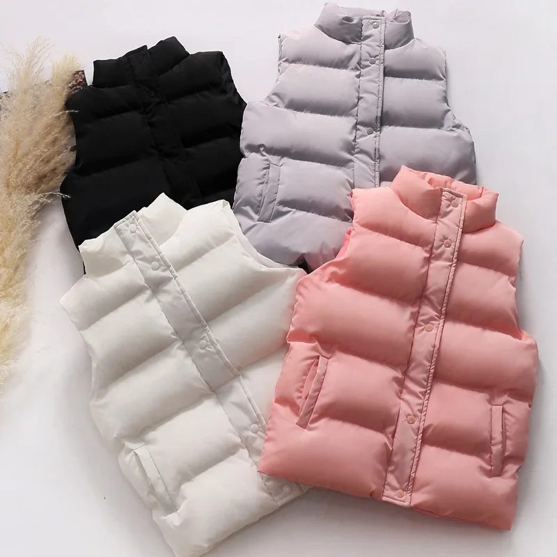 Down cotton vest women short autumn winter new Korean-style stand-up collar versatile student thickened vest coat fashion simple