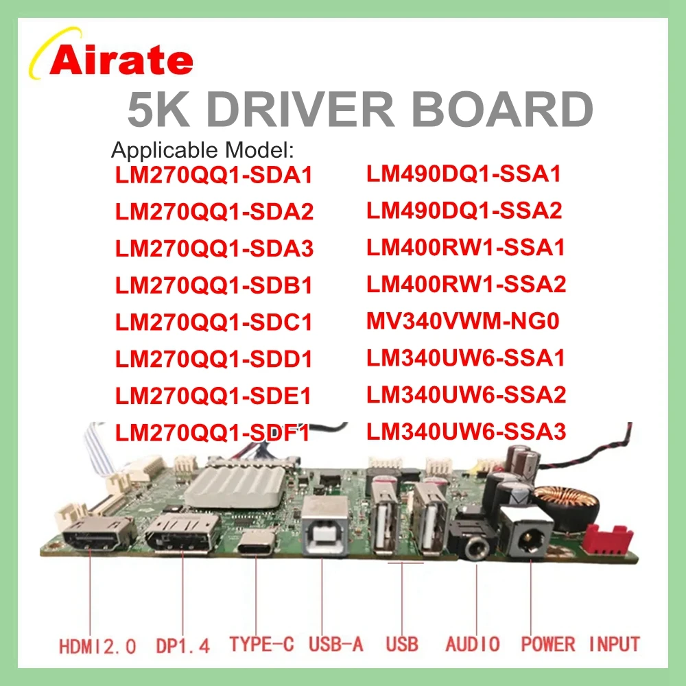 Controlador LCD com DP Tipo-C Driver Board, Kit Monitor DIY, Mainboard Teste de Tela, A1419, A1419, A2115, 5K, LM270QQ1, LM270QQ2, 27 em