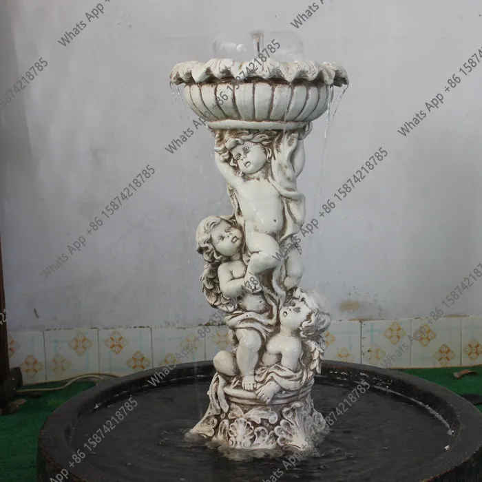 European simple floor-to-ceiling running water fountain sculpture outdoor fish pond creative decoration ornament