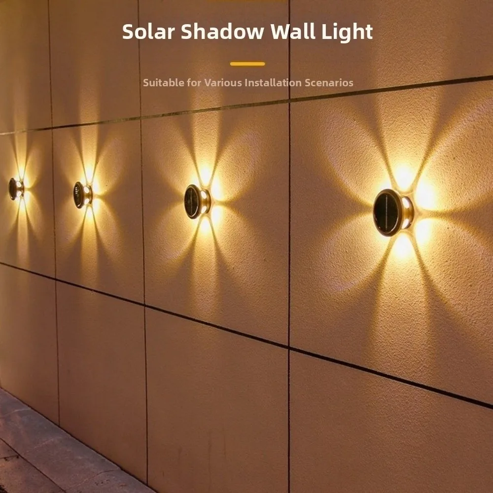Waterproof Solar Wall Lamp LED Light Smart Light Control Outdoor Wall Light Solar Powered Garden Fence Light Home Courtyard