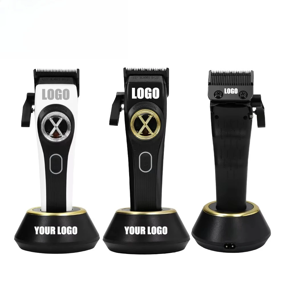 Custom logo Professional Barber Clippers 11500RPM Vector Motor 2400mAh  Magnetic Levitation Technology Salon Haircut Machine