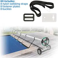 Kit de correas de carrete de cubierta solar universal para piscina de 8 piezas: duradero y fácil de instalar, calidad asegurada