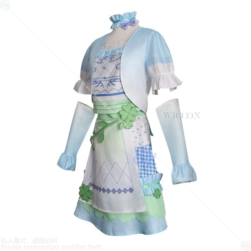 Yoisaki Kanade تأثيري لعبة مشروع Sekai أنيمي زي أزرق أخضر أنماط مثالية فستان البرسيم نمط Kawaii لوليتا هالوين #5