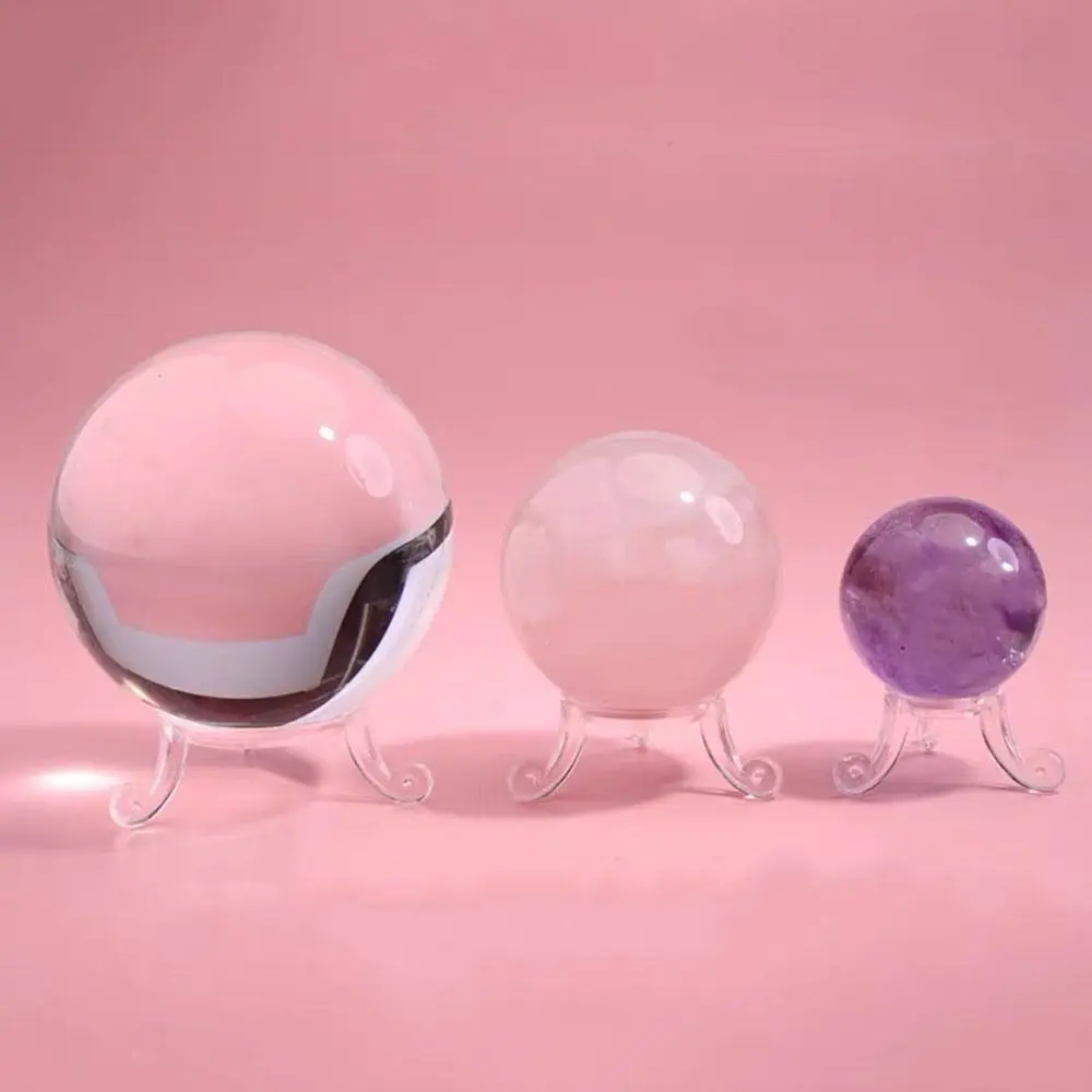 Practical Transparent Crystal Ball Base Small Simple Sphere Display Holder Triangular Structure Crystal Ball Display Base Home