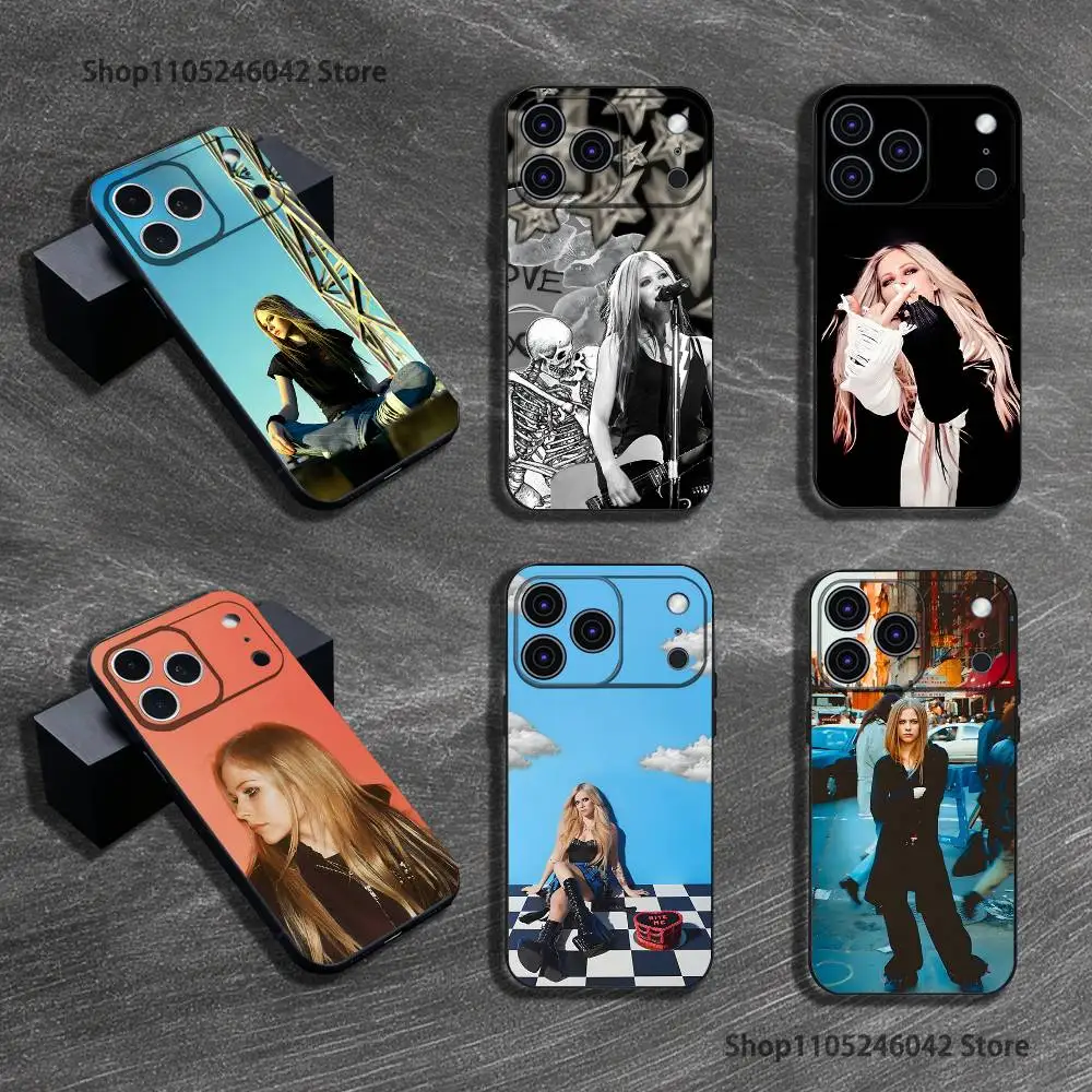 

Singer Avril L-Lavigne Phone Case For iPhone 17,16,15,14,13,12,11,Pro,XS,Max,XR,Plus,E,SE4,Mini Black Shockproof Soft Cover