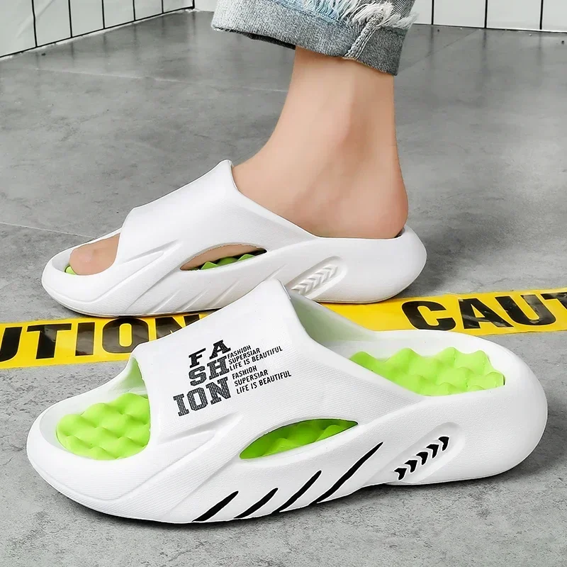 

New Summer Man Massage Slippers 2023 Indoor Outdoor Sandals Beach Casual Shoes Soft Bottom Slippers Male Flip Flops Mens Sandals
