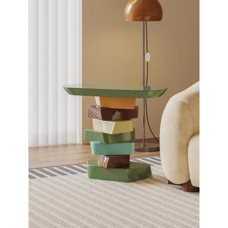 

Creative Colorful Side Table Living Room Sofa Corner Table Bedside Table Modern Simple Light Luxury Art Design Furniture