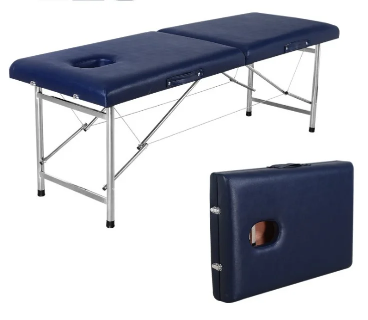 Professional Portable Foldable Stainless Steel Soft And Comfortable Cheap Beauty Salon Bed Massage Bed Table