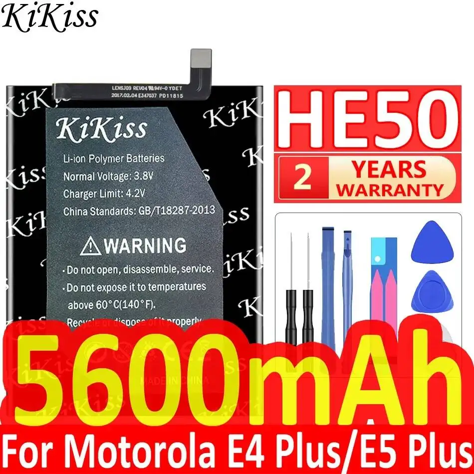 Batería de teléfono móvil HE50 segura para Motorola Moto E4 Plus E5 Plus XT1770 XT1771 XT1775 XT1774 XT1776 5600mAh
