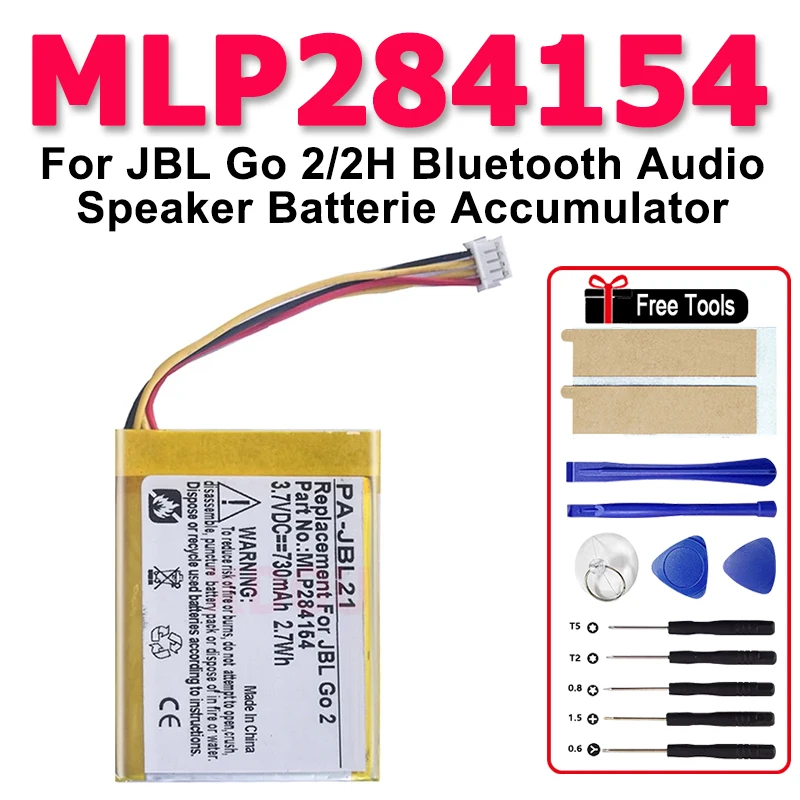 

730 мАч MLP284154 аккумулятор для JBL Go 2 GO2 Bluetooth аудио динамик аккумулятор + бесплатные инструменты
