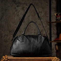 Sac à Main en Cuir de Vache group Fait à la Main, Fourre-tout de Voyage de Grande Capacité, à Bandoulière, pour Ordinateur Portable de Bureau