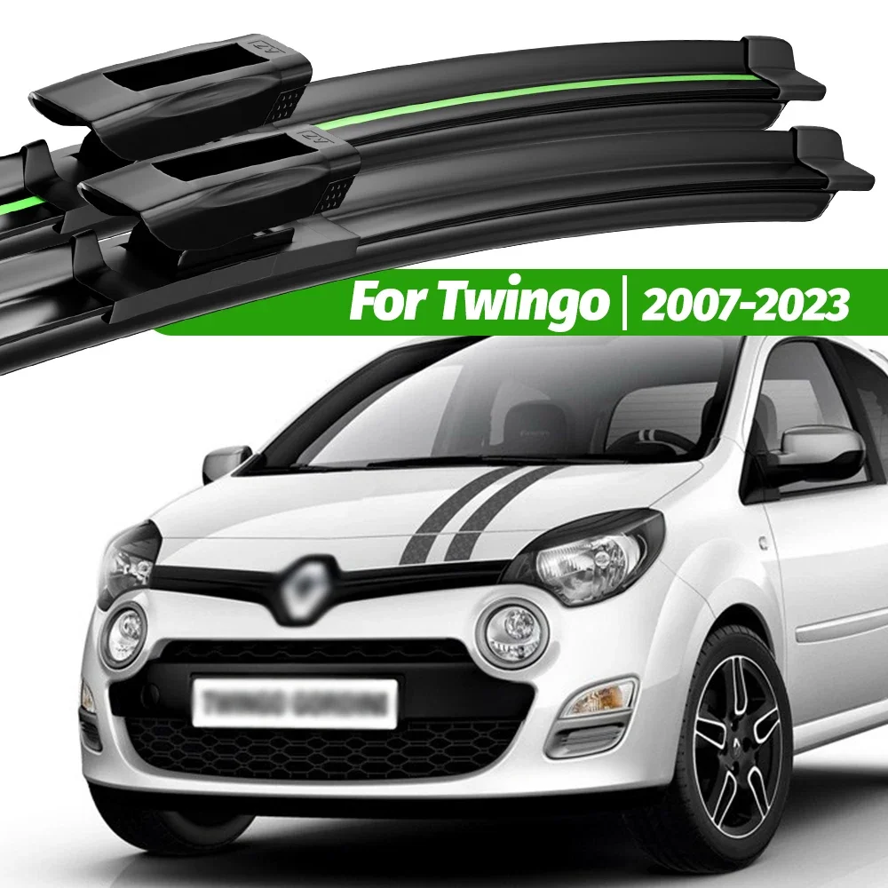 

For Renault Twingo 2 3 2007-2023 2pcs Front Windshield Wiper Blades 2008 2011 2012 2014 2015 2019 Windscreen Window Accessories